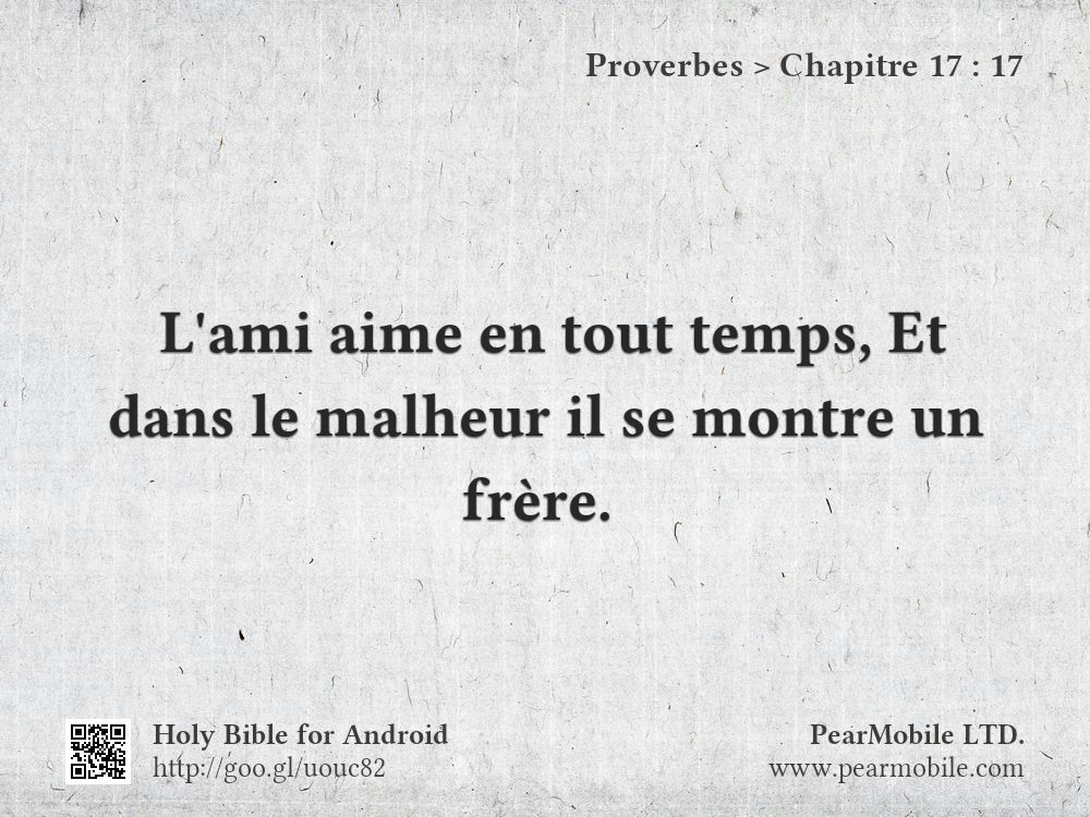 Proverbes, Chapitre 17:17